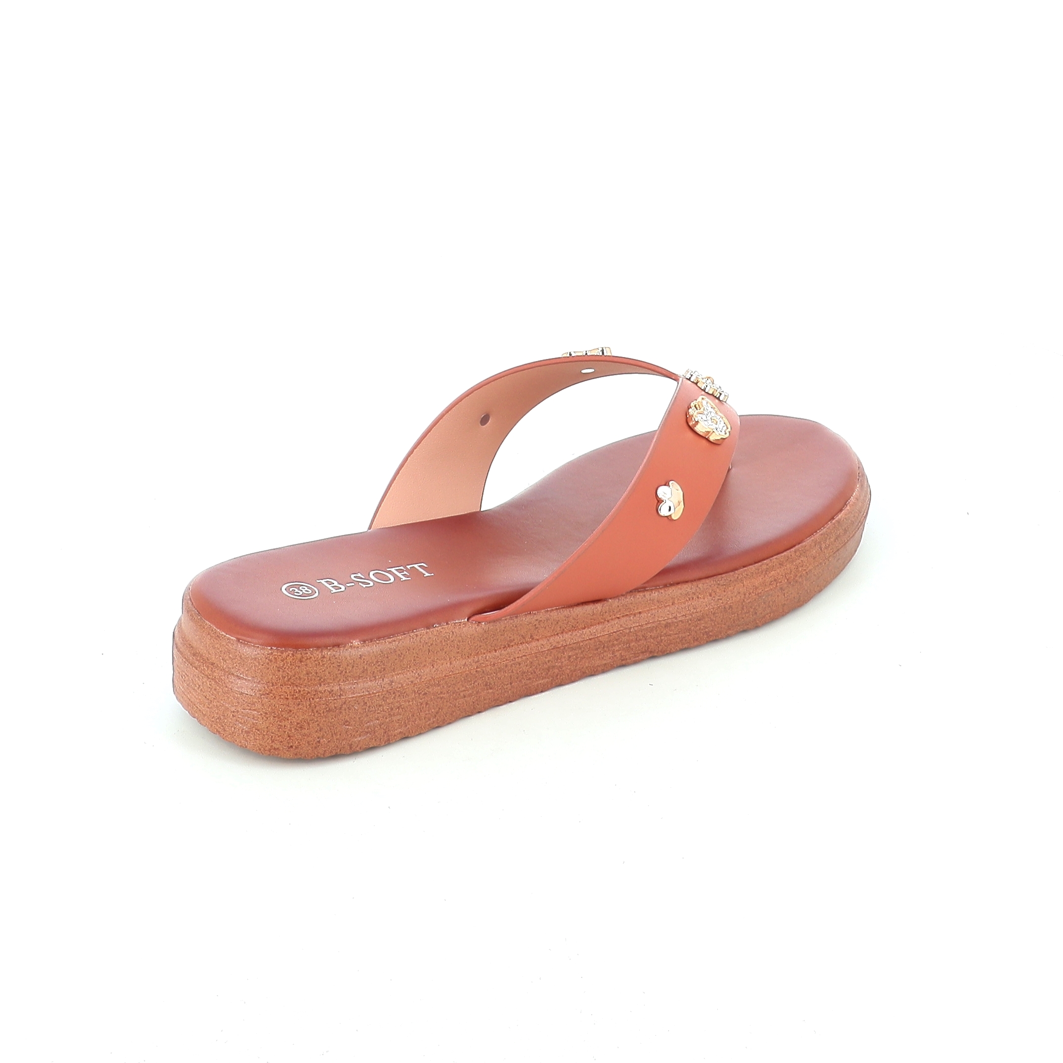 4590-2 Γυναικείο Παπούτσι Flatforms Καφε γυναικεία Flat & Σανδαλια