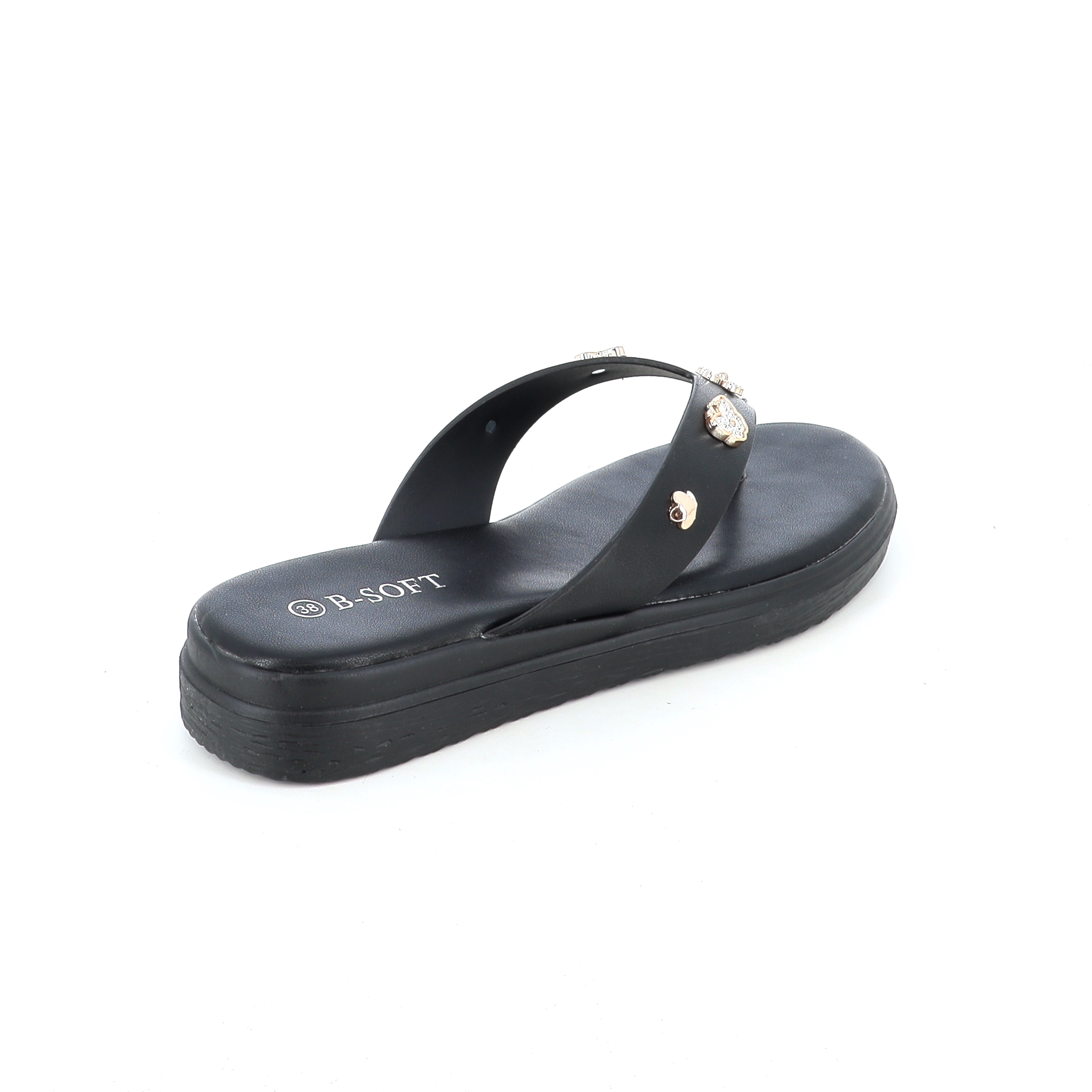 4590-2 Γυναικείο Παπούτσι Flatforms Μαύρο γυναικεία Flat & Σανδαλια