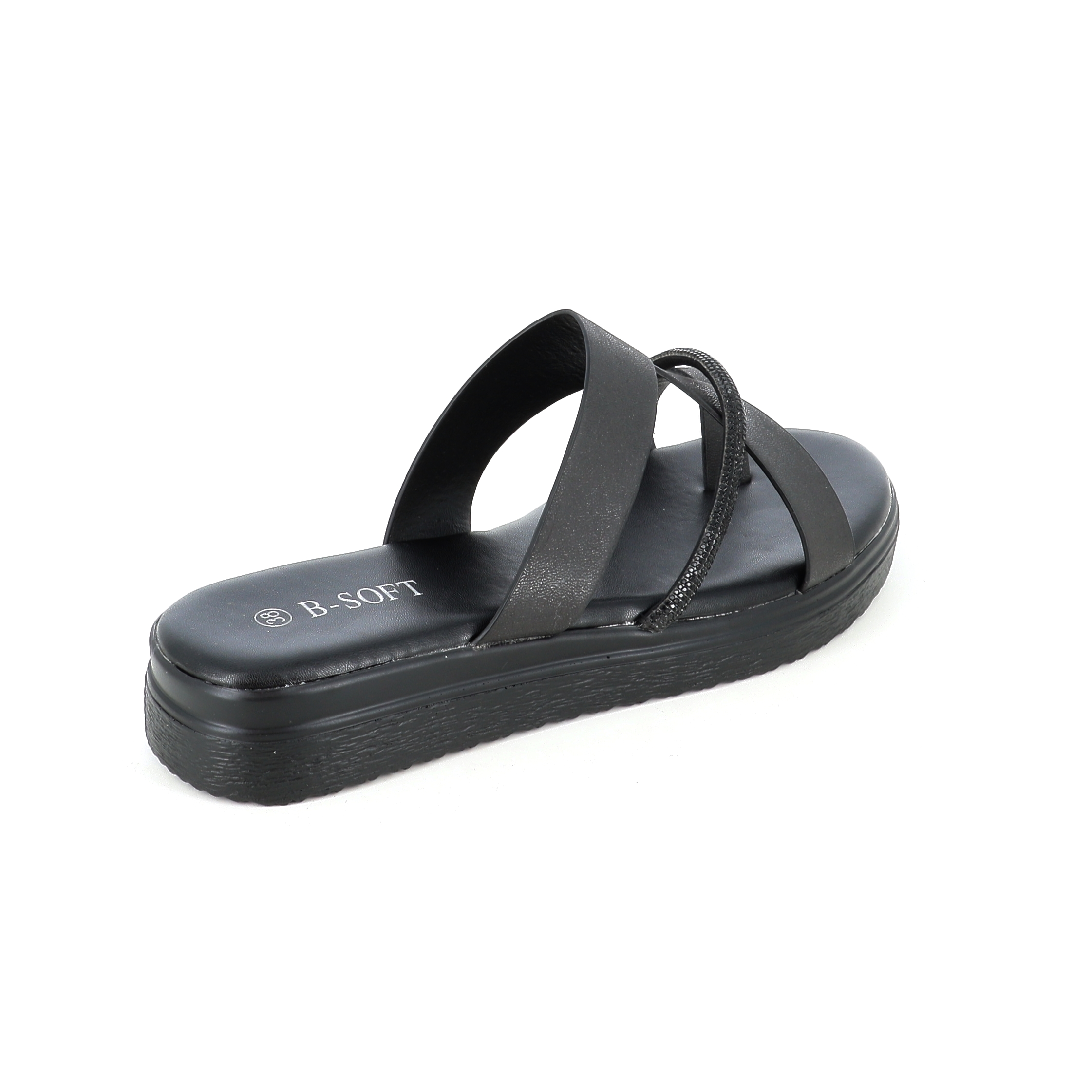 703-11 Γυναικείο Παπούτσι Flatforms Μαύρο γυναικεία Flat & Σανδαλια