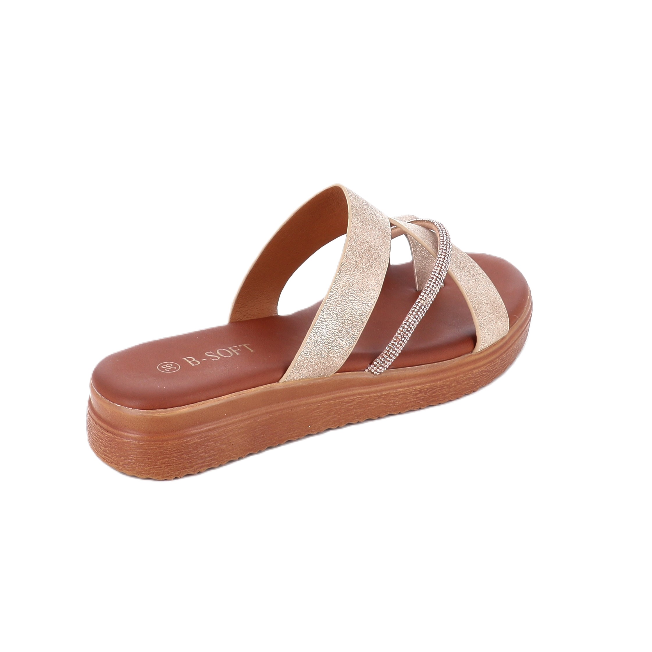 703-11 Γυναικείο Παπούτσι Flatforms Χρυσό γυναικεία Flat & Σανδαλια