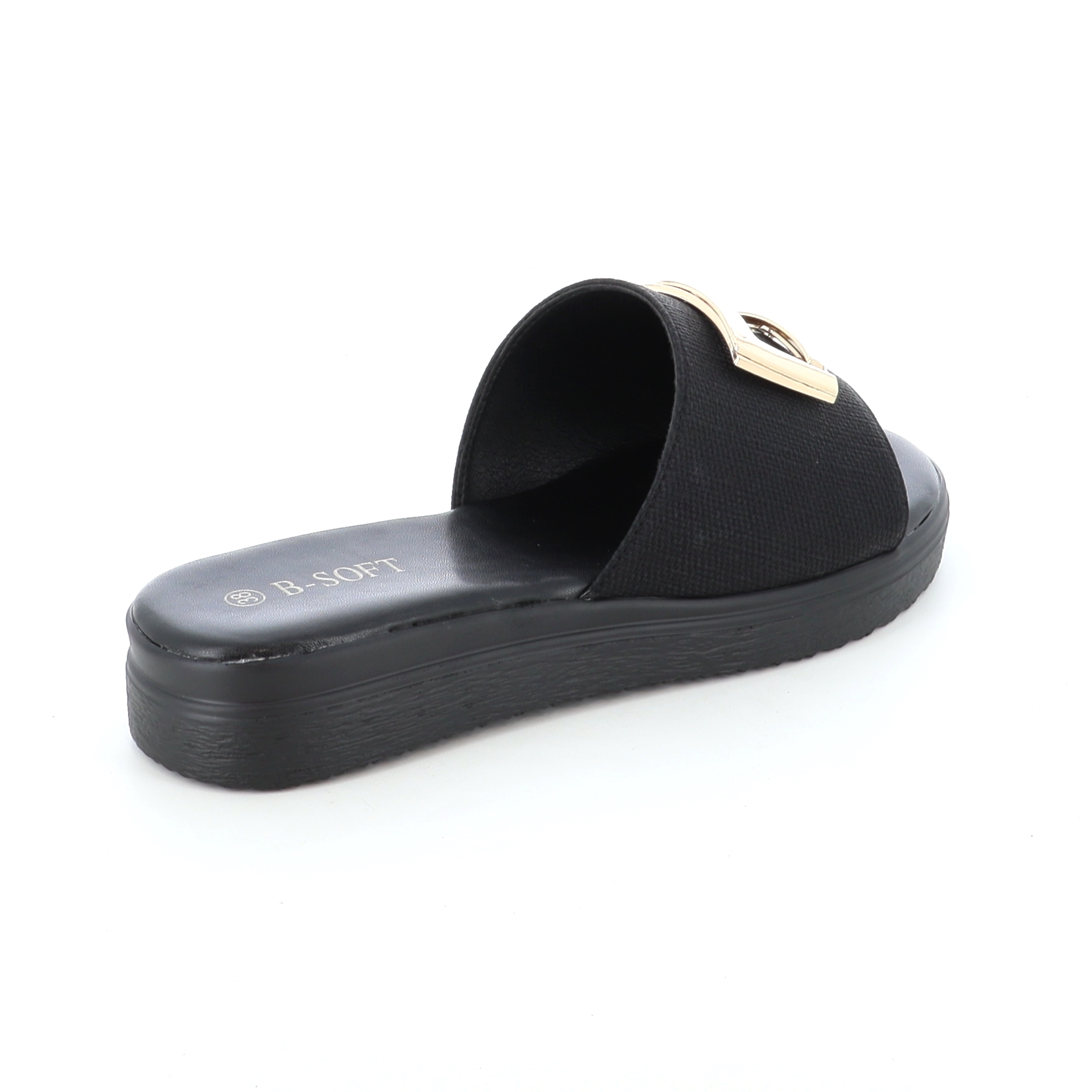 703-12 Γυναικείο Παπούτσι Flatforms Μαύρο γυναικεία Flat & Σανδαλια