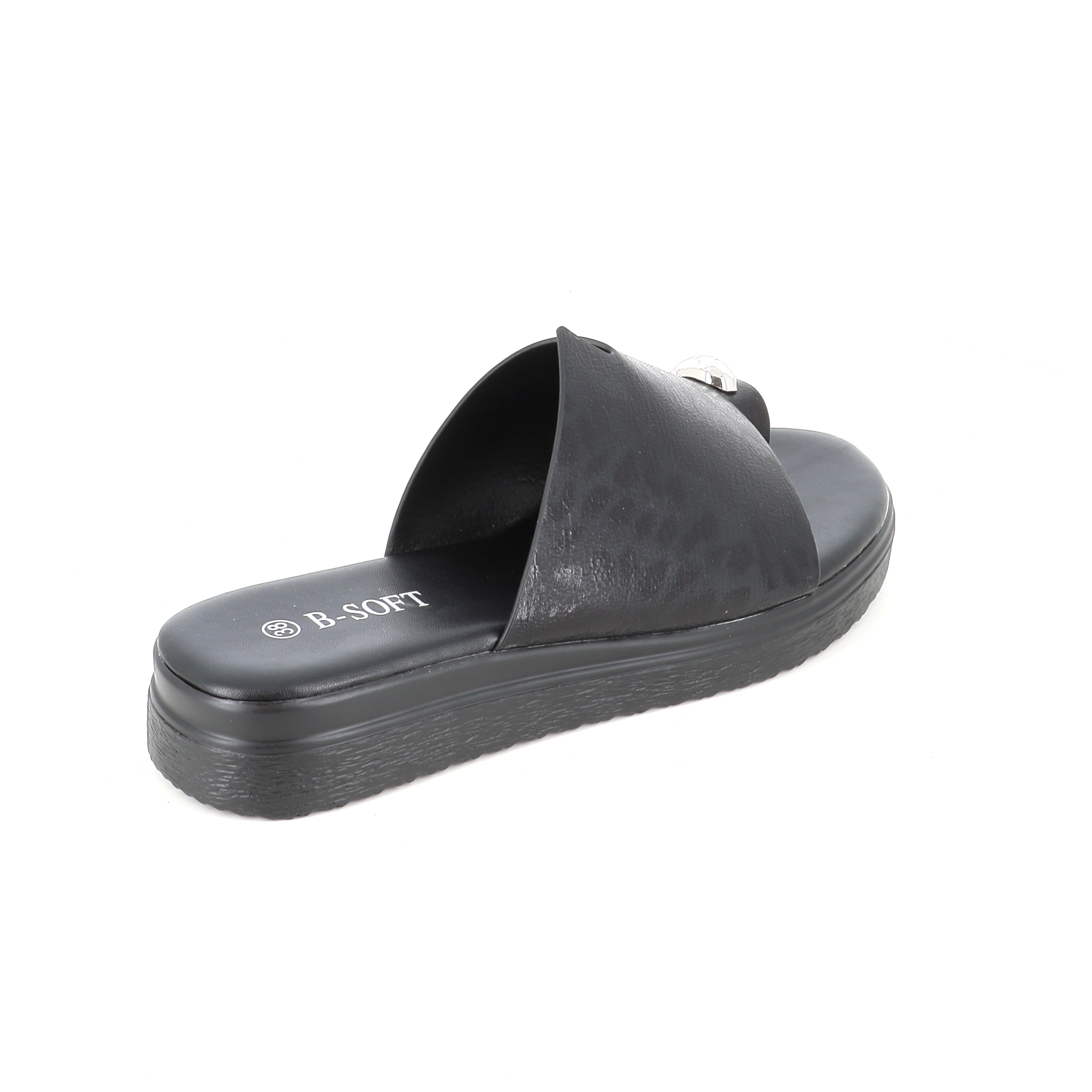 703-54 Γυναικείο Παπούτσι Flatform Μαύρο γυναικεία Flat & Σανδαλια
