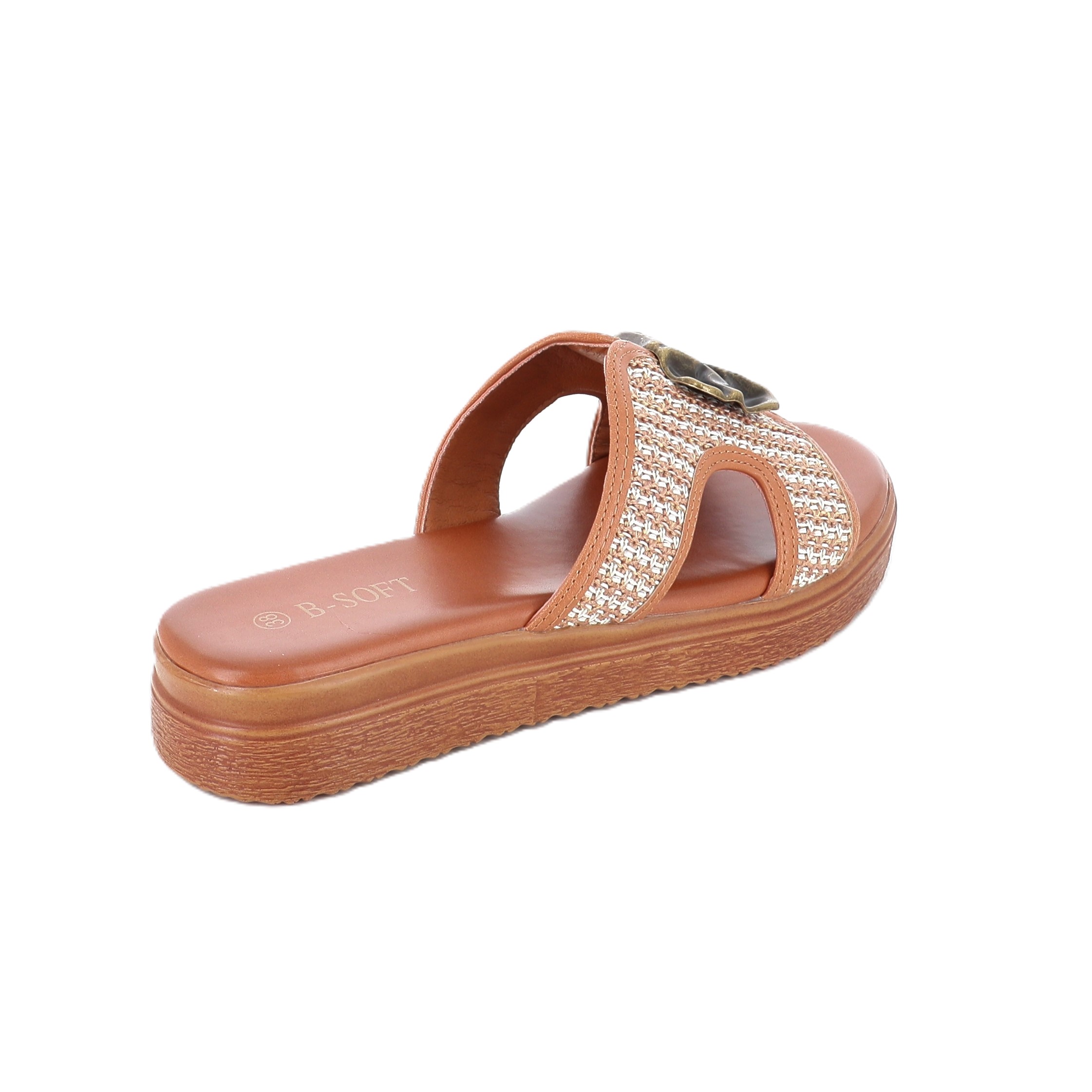 703-83 Γυναικείο Παπούτσι Flatforms Μπεζ γυναικεία Flat & Σανδαλια