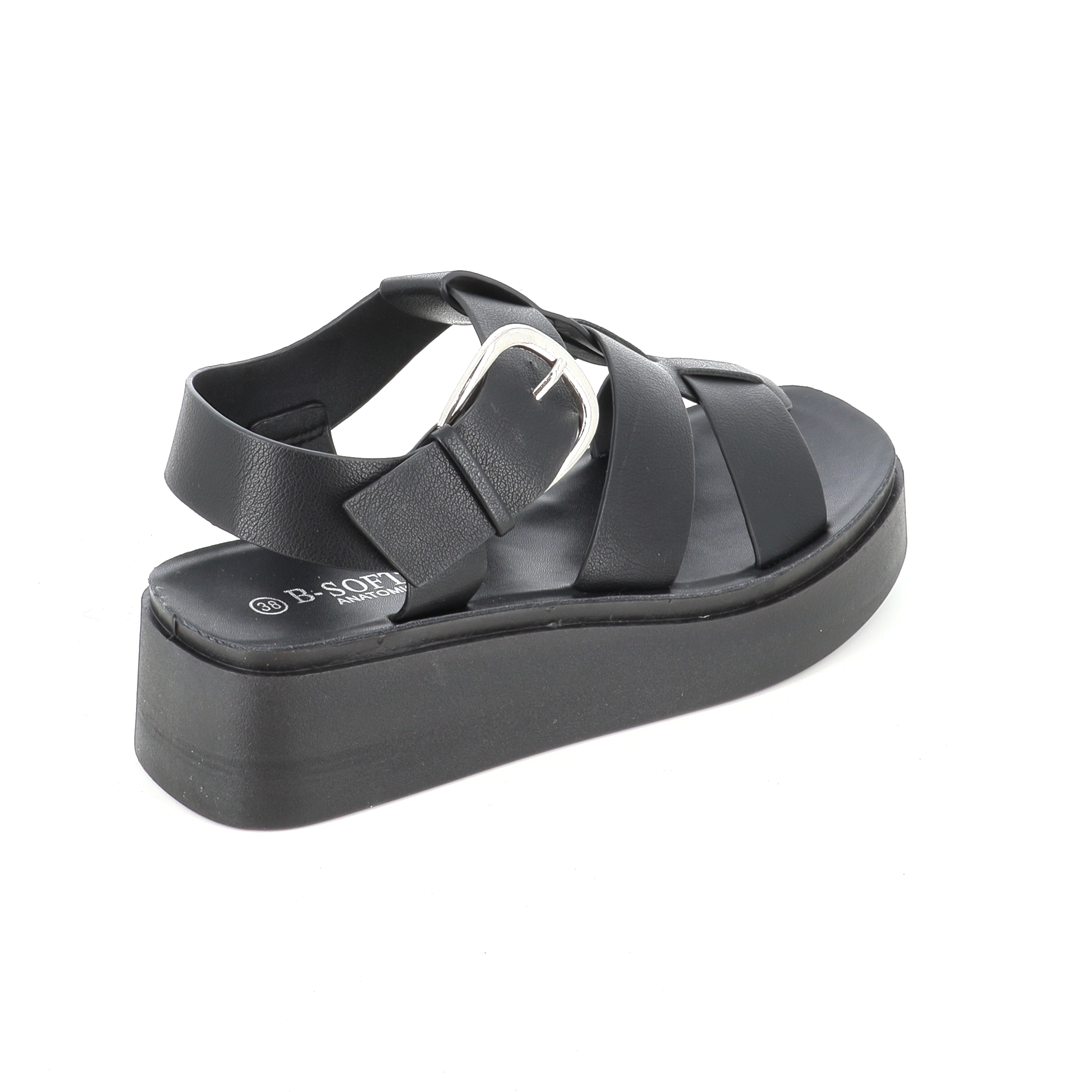 218-834 Γυναικείο Παπούτσι Flatform Μαύρο γυναικεία Πλατφορμες
