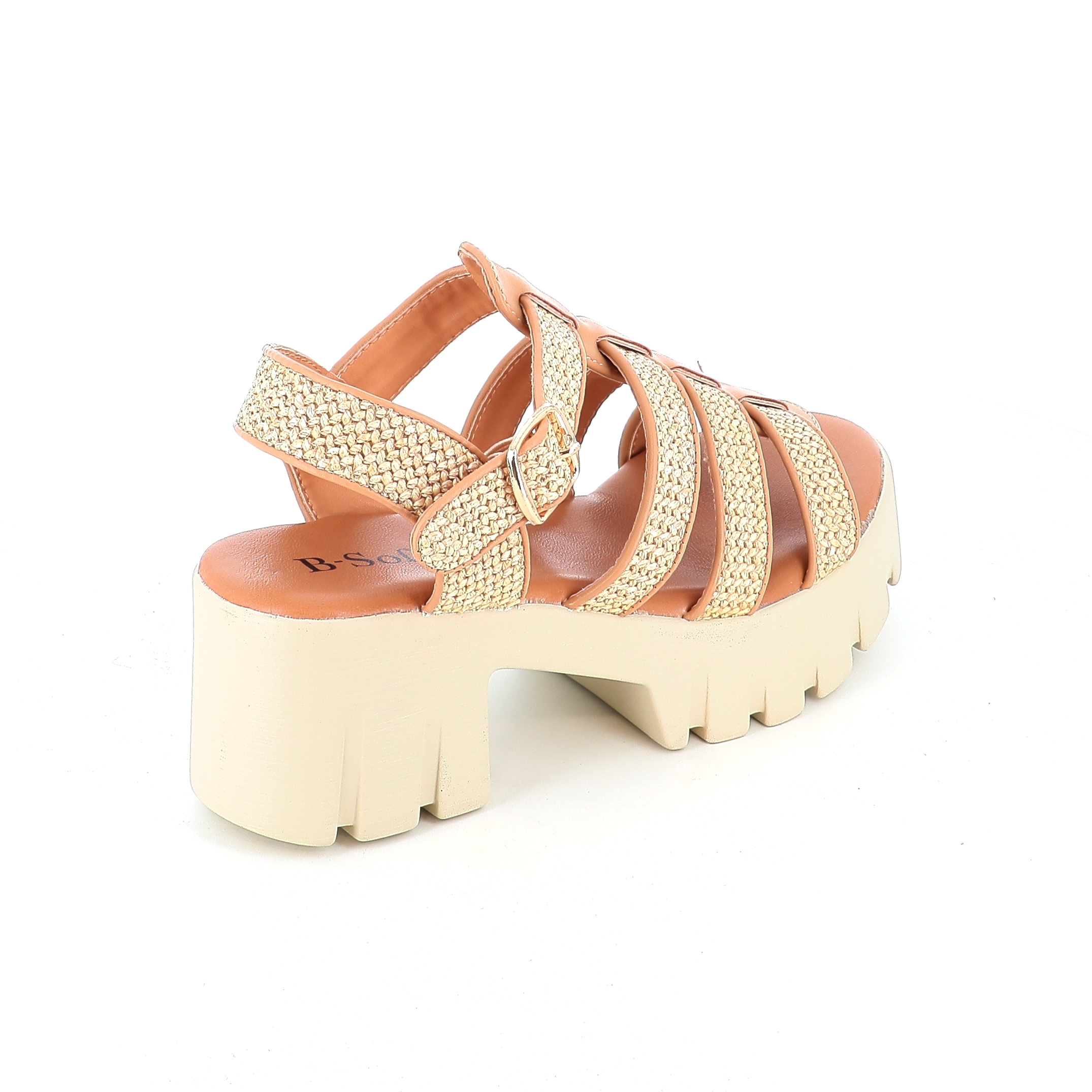 55312 Γυναικείο Παπούτσι Πεδιλο Μπεζ γυναικεία Πεδιλα Τακουνι